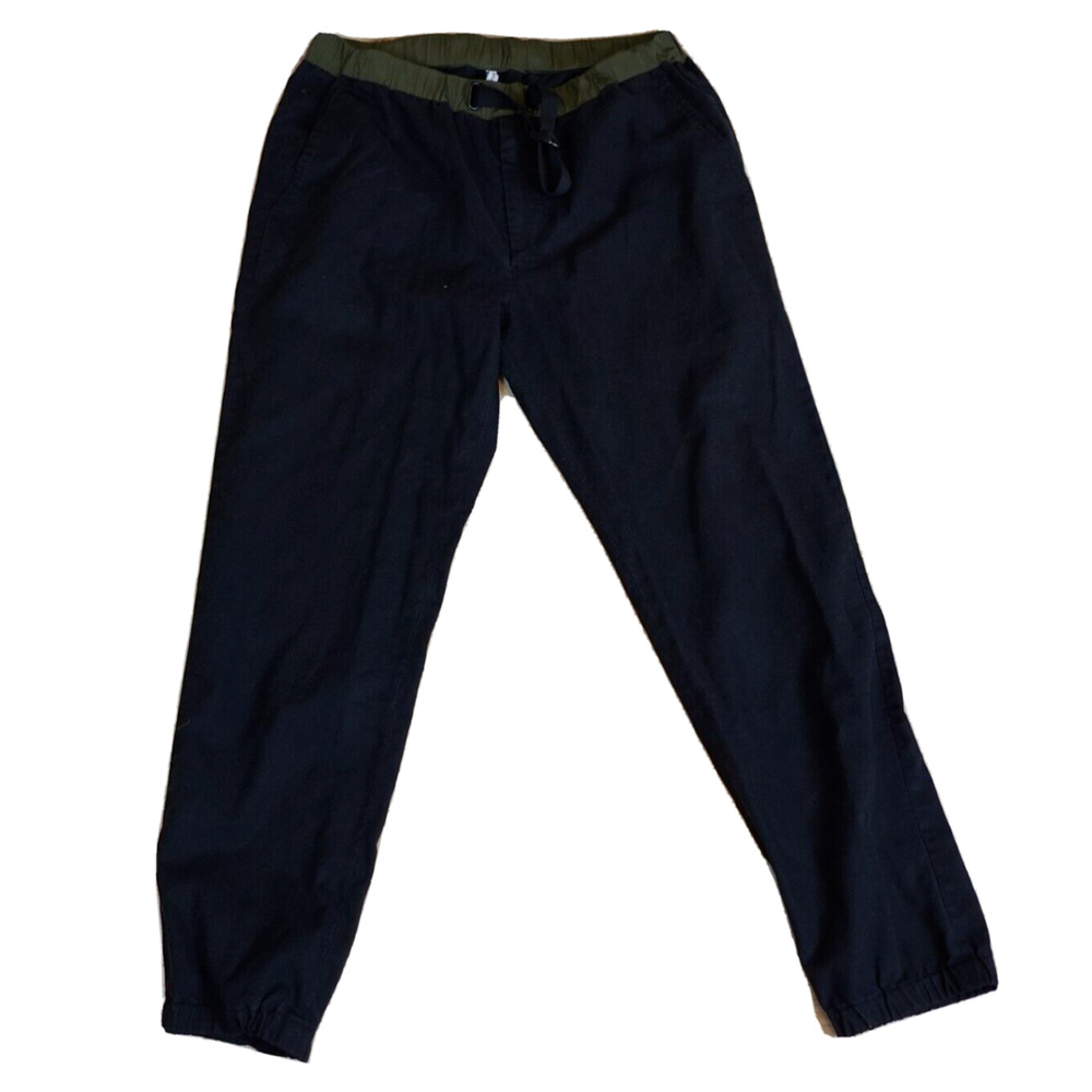 Trendiano‎ Unisex M Pants Joggers Black Green Cotton Adjustable Waist